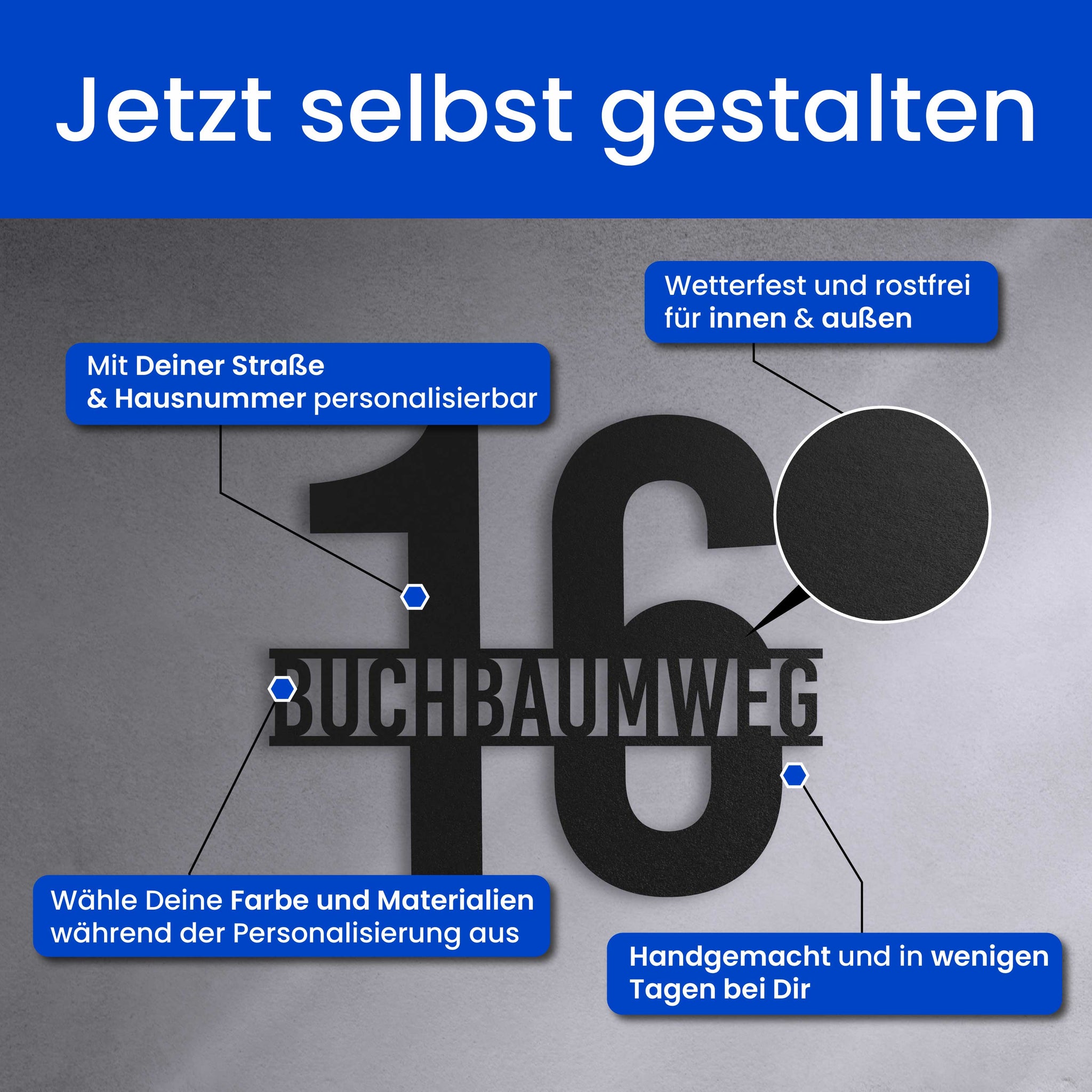 Straße vor Nummer