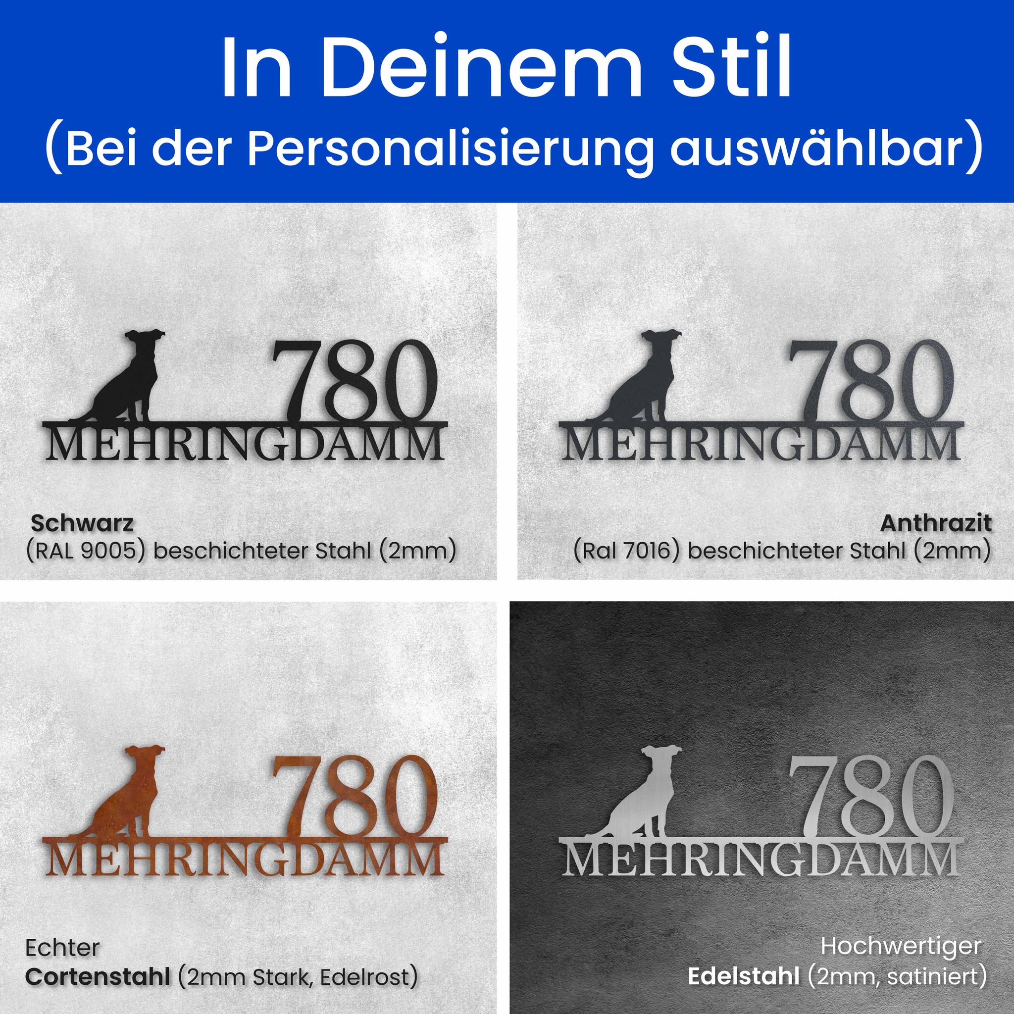Straßenschild mit Hund