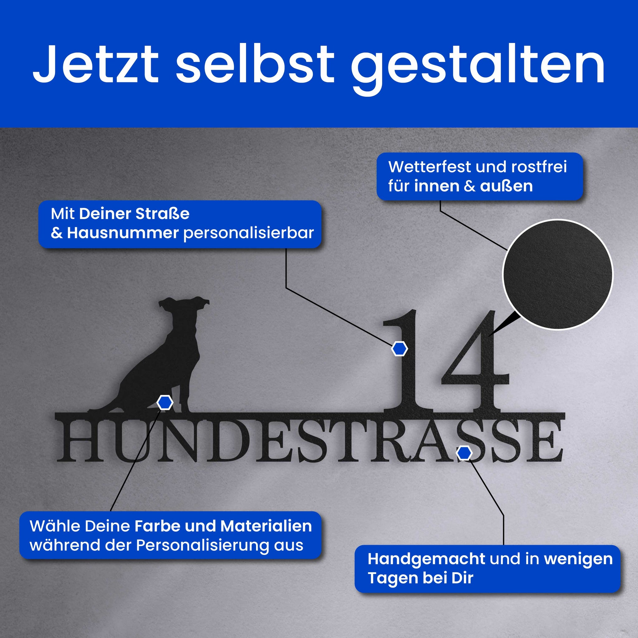 Straßenschild mit Hund