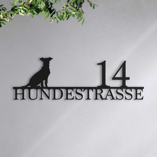Straßenschild mit Hund