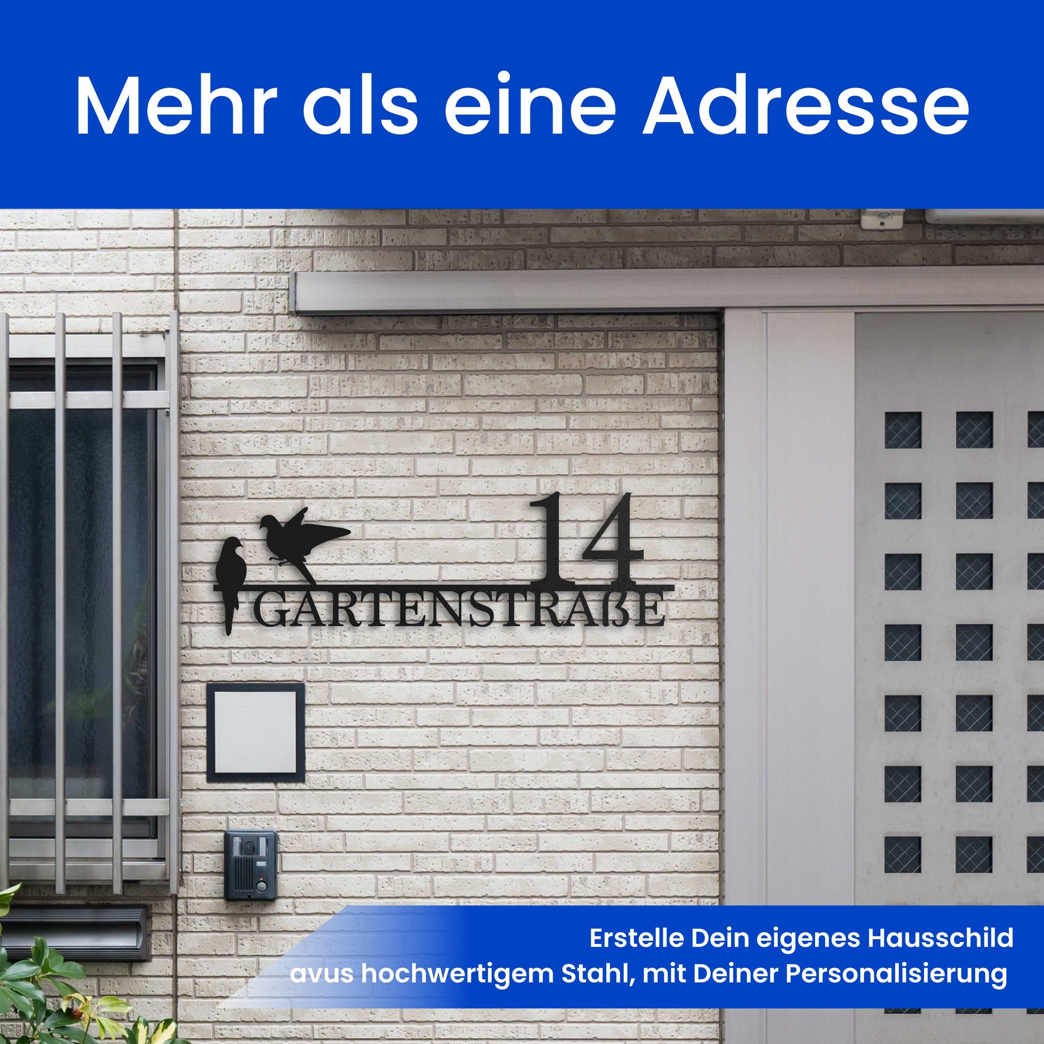 Straßenschild mit Vögeln