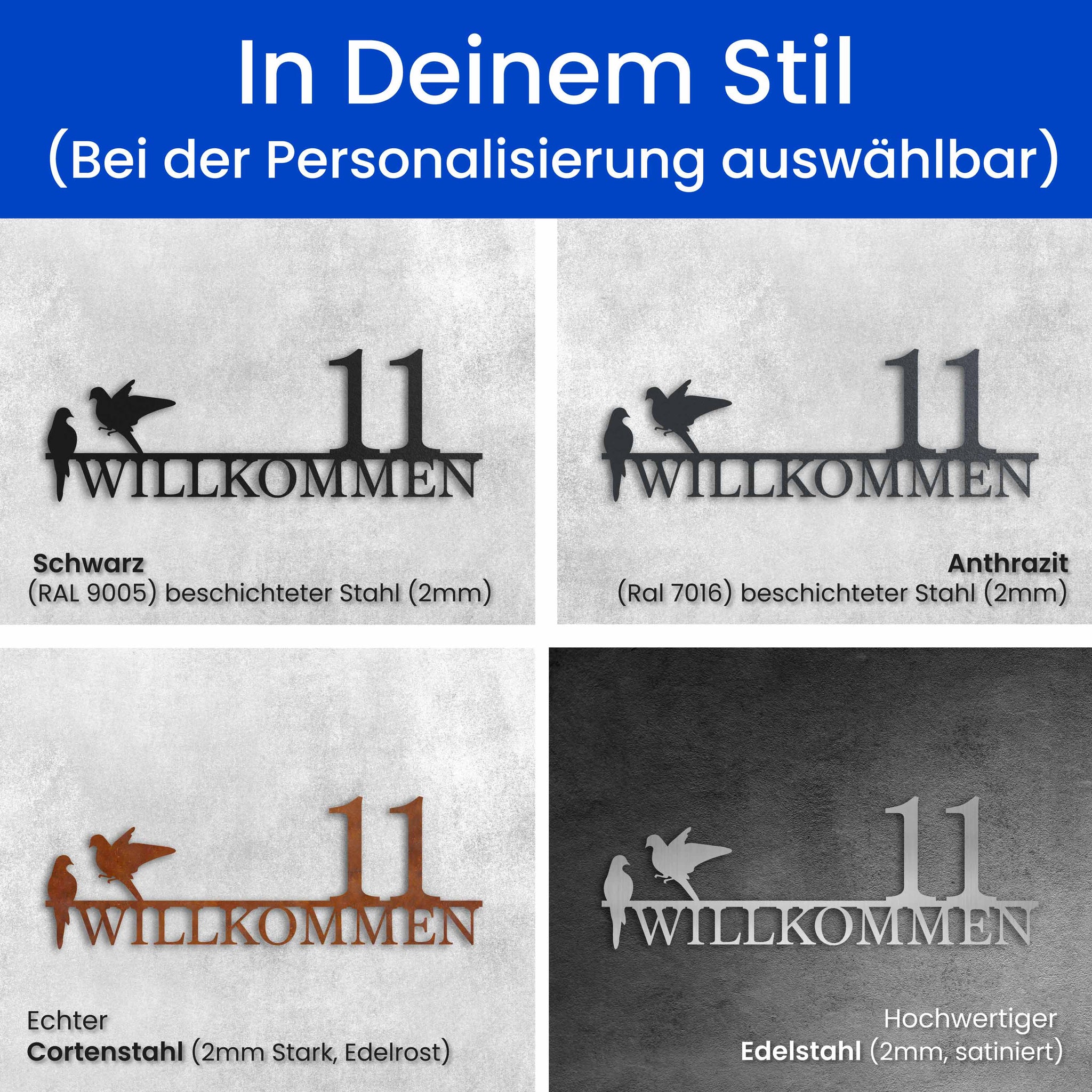 Straßenschild mit Vögeln