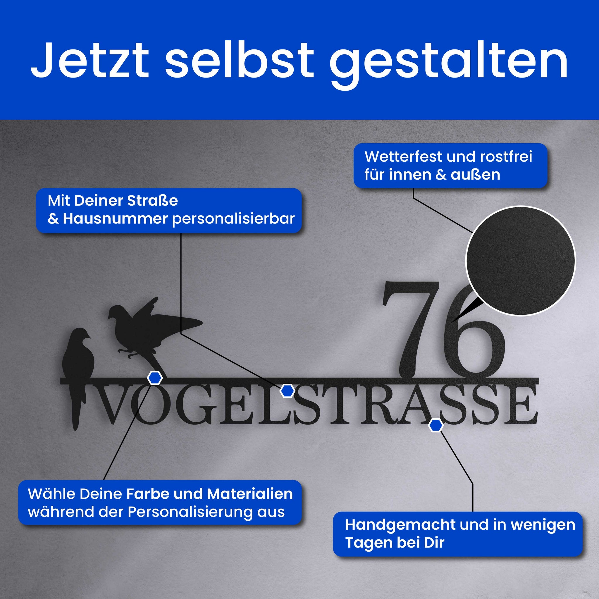 Straßenschild mit Vögeln