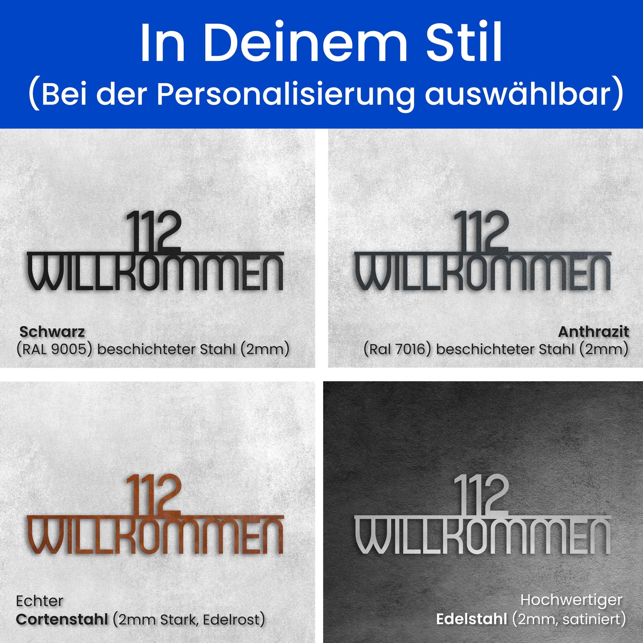 Zentriertes, Modernes Straßenschild Abgerundet