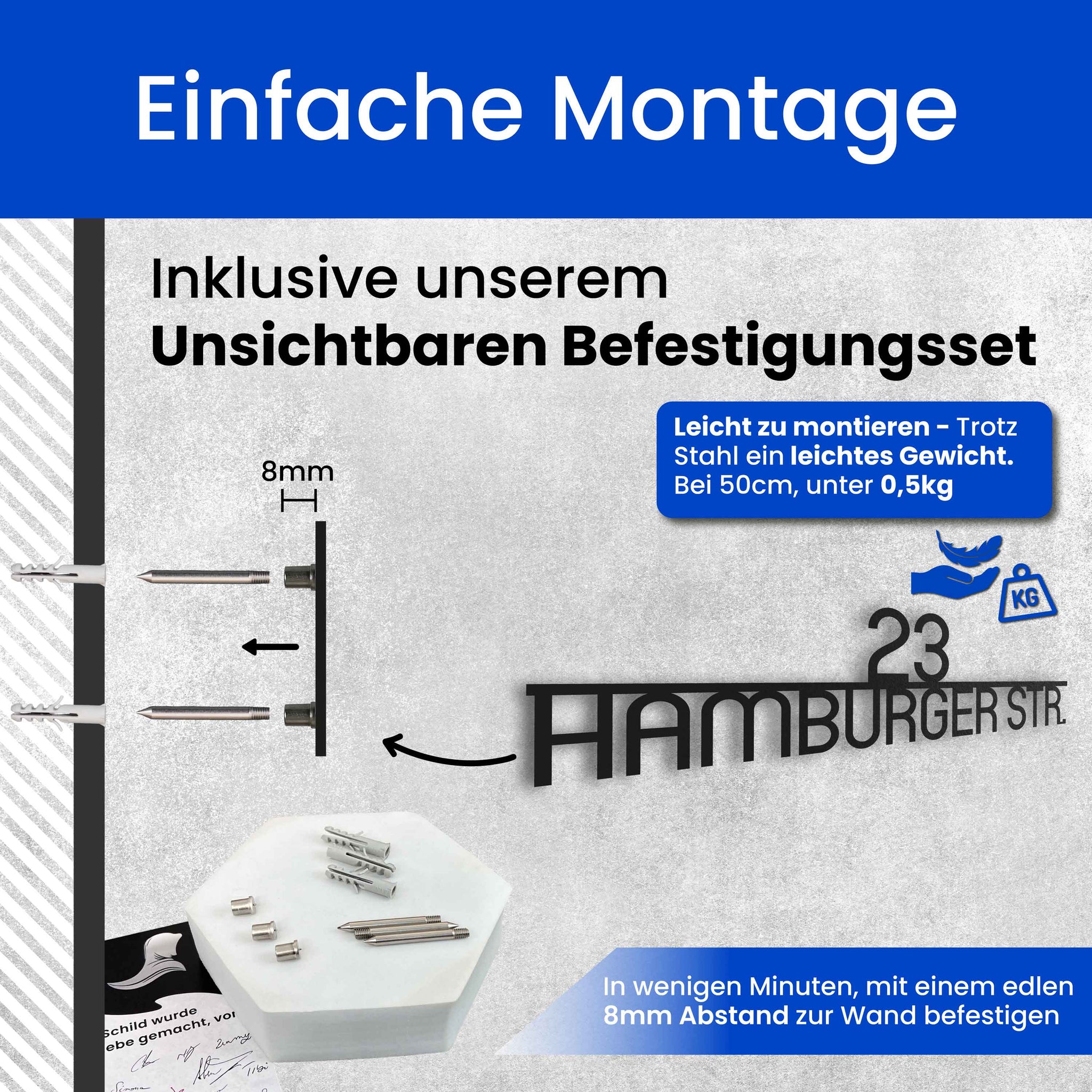 Zentriertes, Modernes Straßenschild Abgerundet