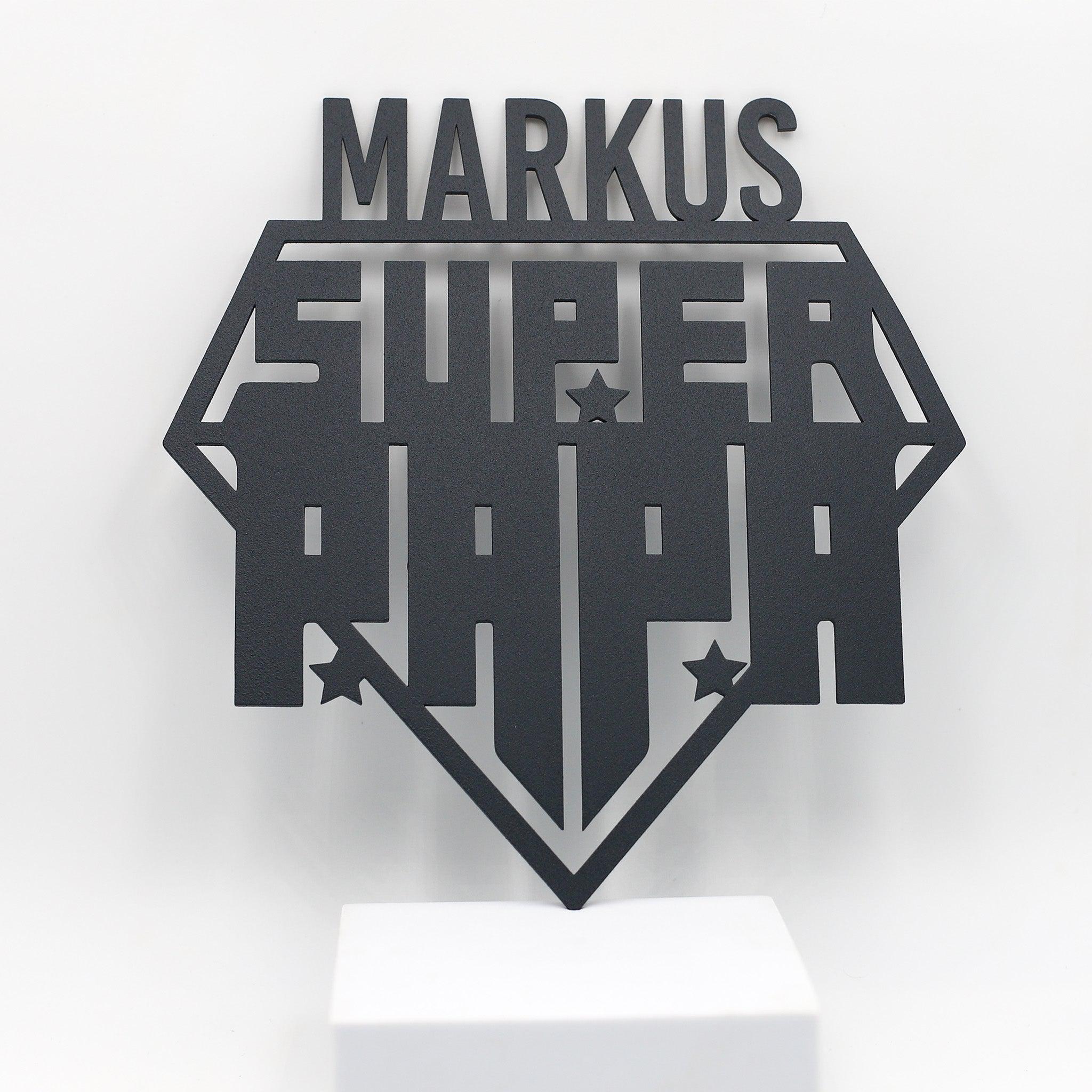 Steelmonks-Metallschild,Super Papa. Besonderes Produkt Wanddekoration erhältlich in verschiednen Größen und Farben.