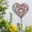 Steelmonks-Metallschild,Blumenherz. Blume Wanddekoration erhältlich in verschiednen Größen und Farben.