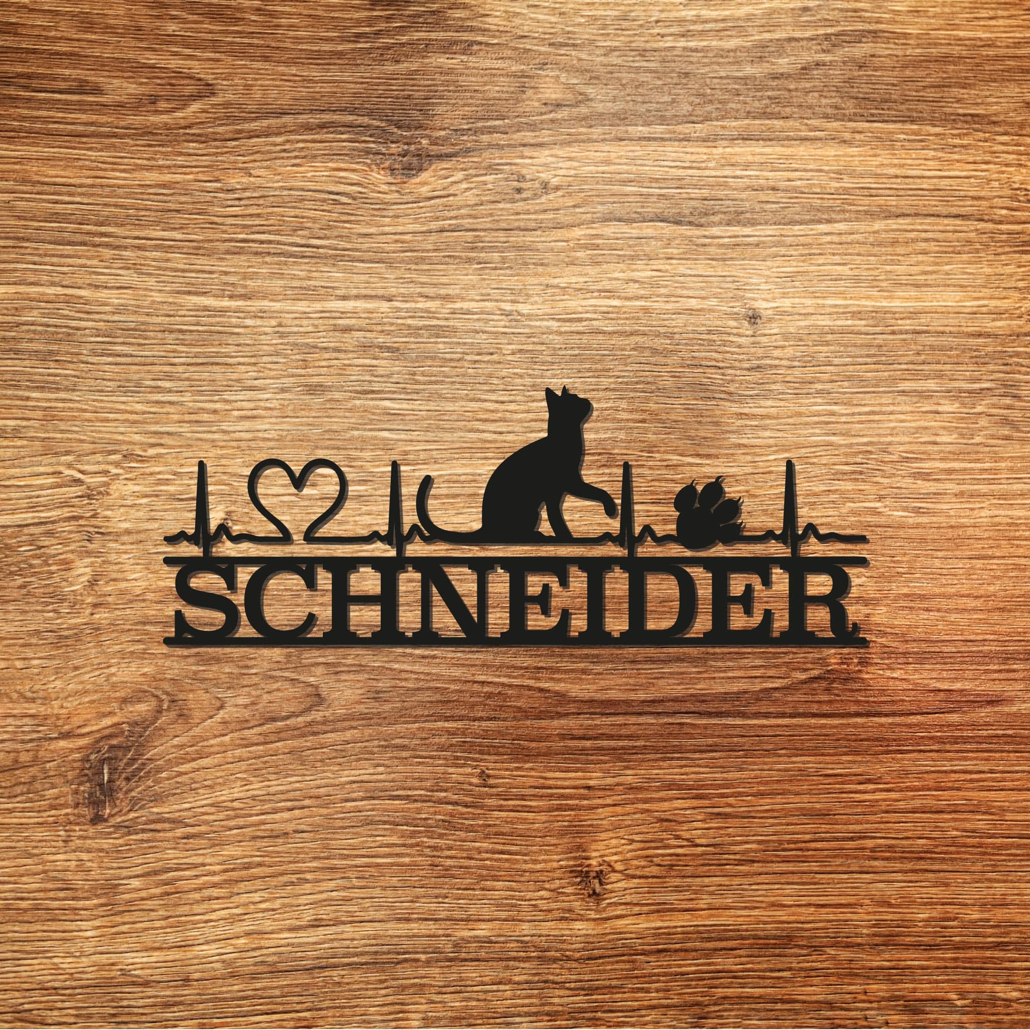 Steelmonks-Metallschild,Ich liebe meine Katze. Katzenschild Wanddekoration erhältlich in verschiednen Größen und Farben.