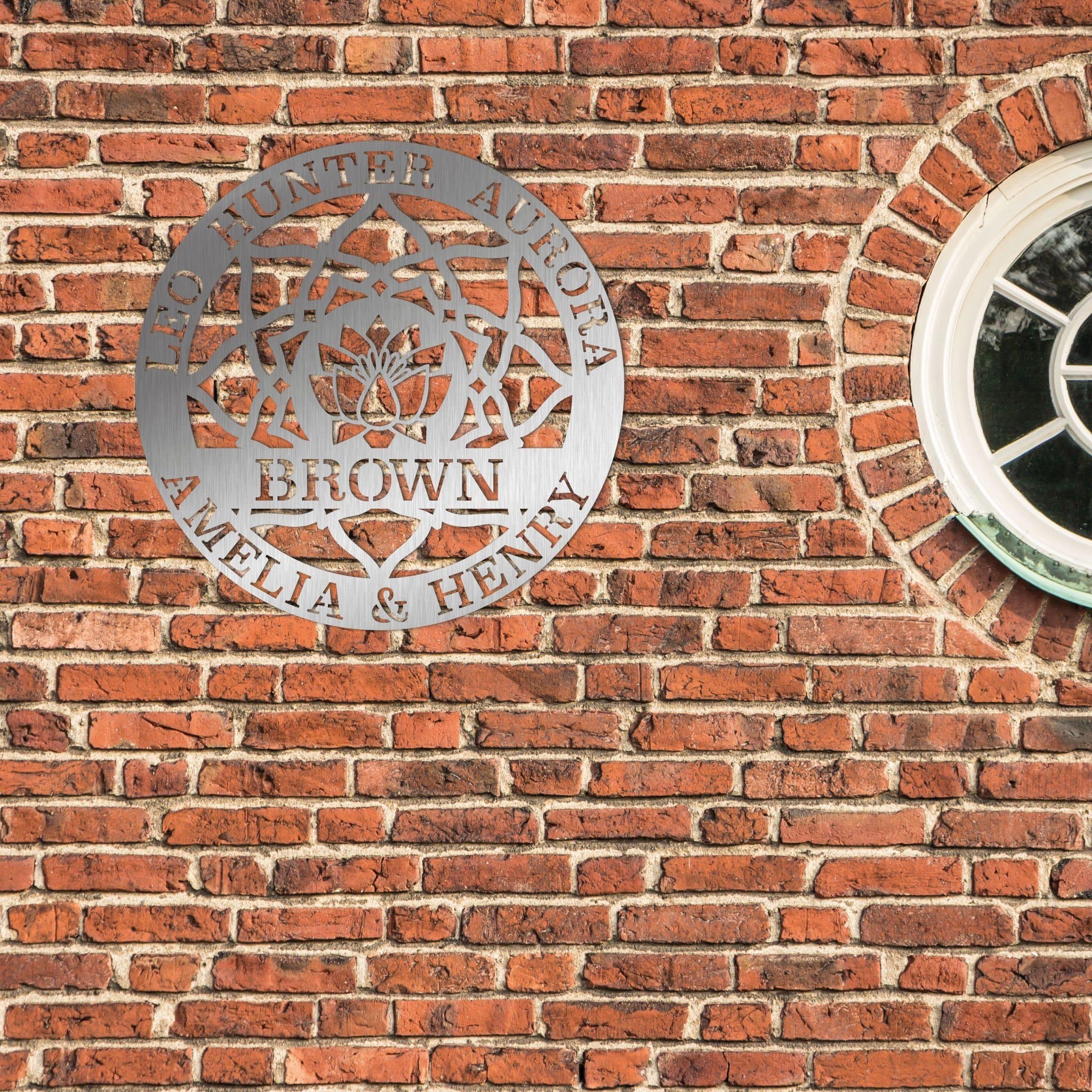 Steelmonks-Metallschild,Familienschild Lotus Blüte. Motivschild Wanddekoration erhältlich in verschiednen Größen und Farben.