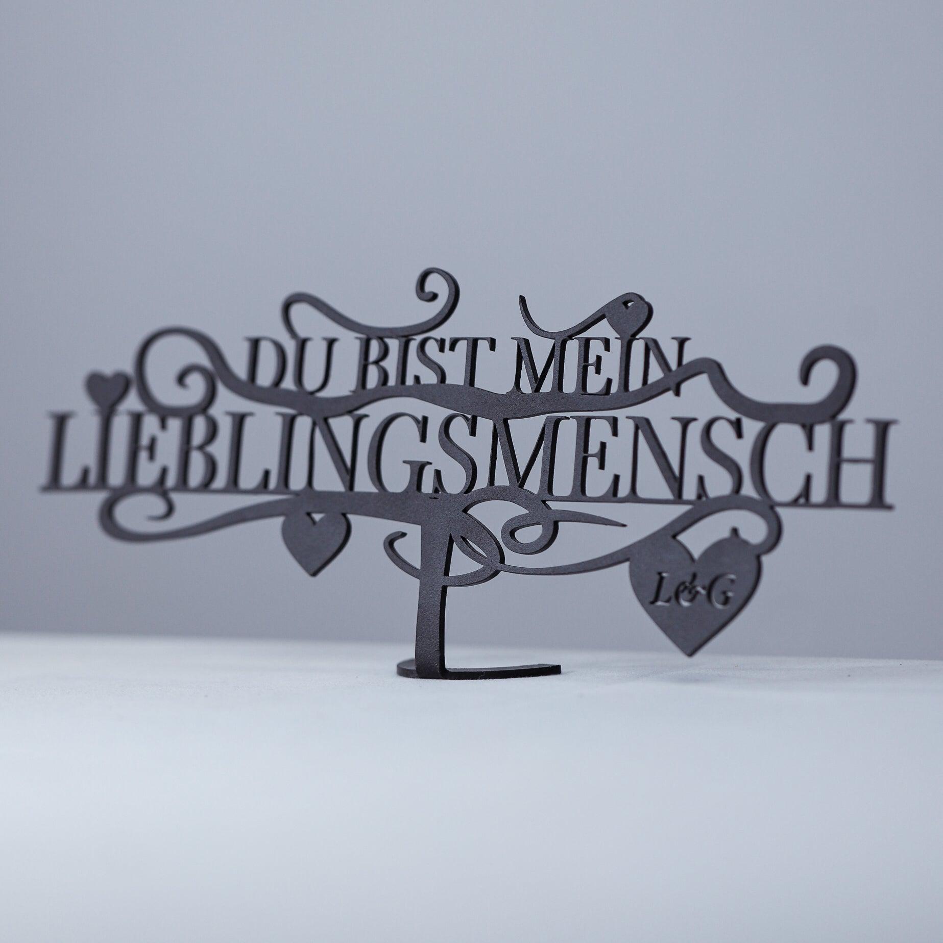 Steelmonks-Metallschild,Du bist mein Lieblingsmensch Aufsteller. Valentinstagaufsteller Wanddekoration erhältlich in verschiednen Größen und Farben.